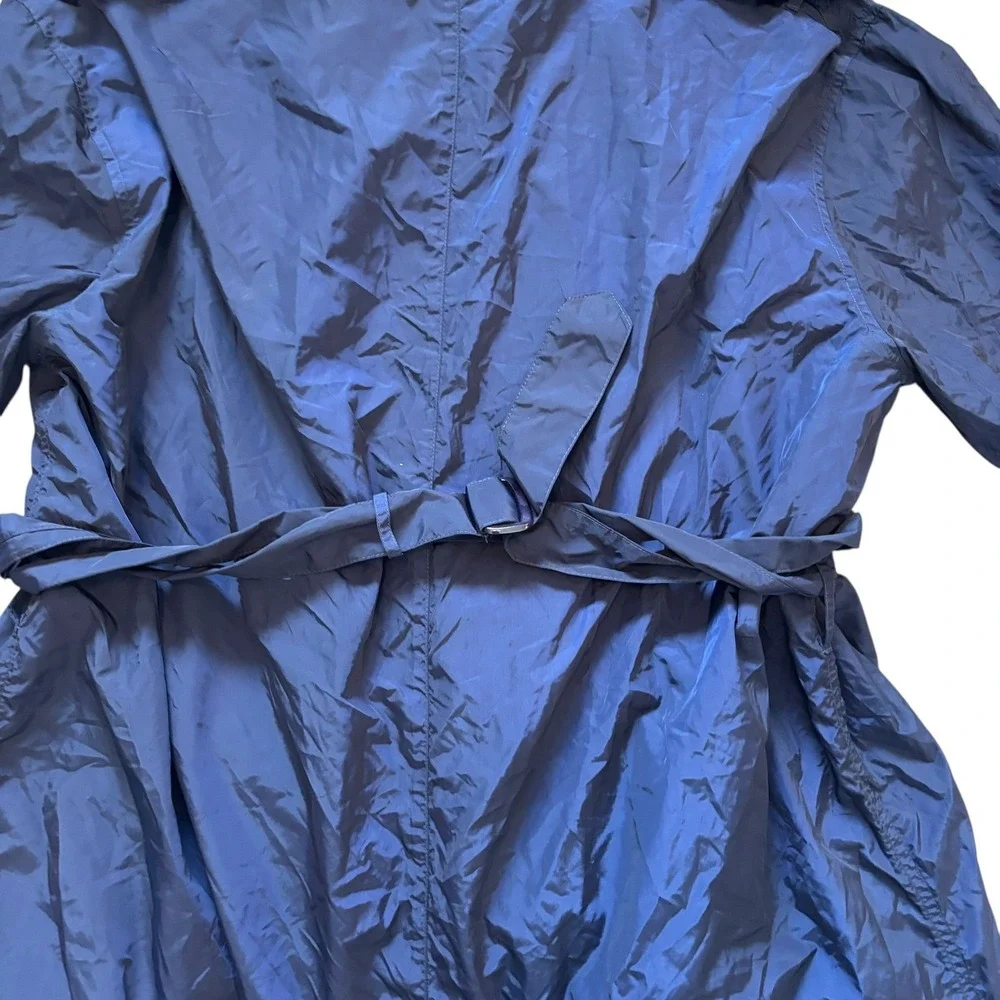 Polo Ralph Lauren Mens Navy Blue Nylon Double Breasted Trench Coat XL Epaulets‎